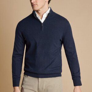 NEW with TAGS Christian Lacroix 2-Ply Cashmere 1/4 Zip Pullover Sweater (size S)